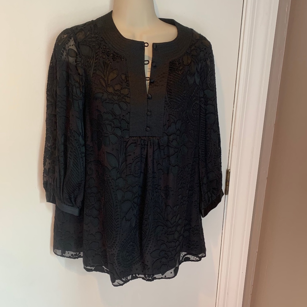 Tibi sheer overlay blouse